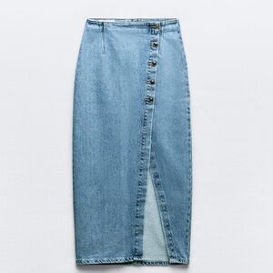 ZARA DENIM MIDI SKIRT